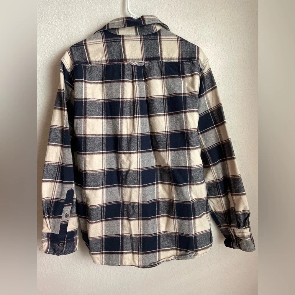 Jachs Heritage Flannel Mens Shirt in Blue and Cream size L
